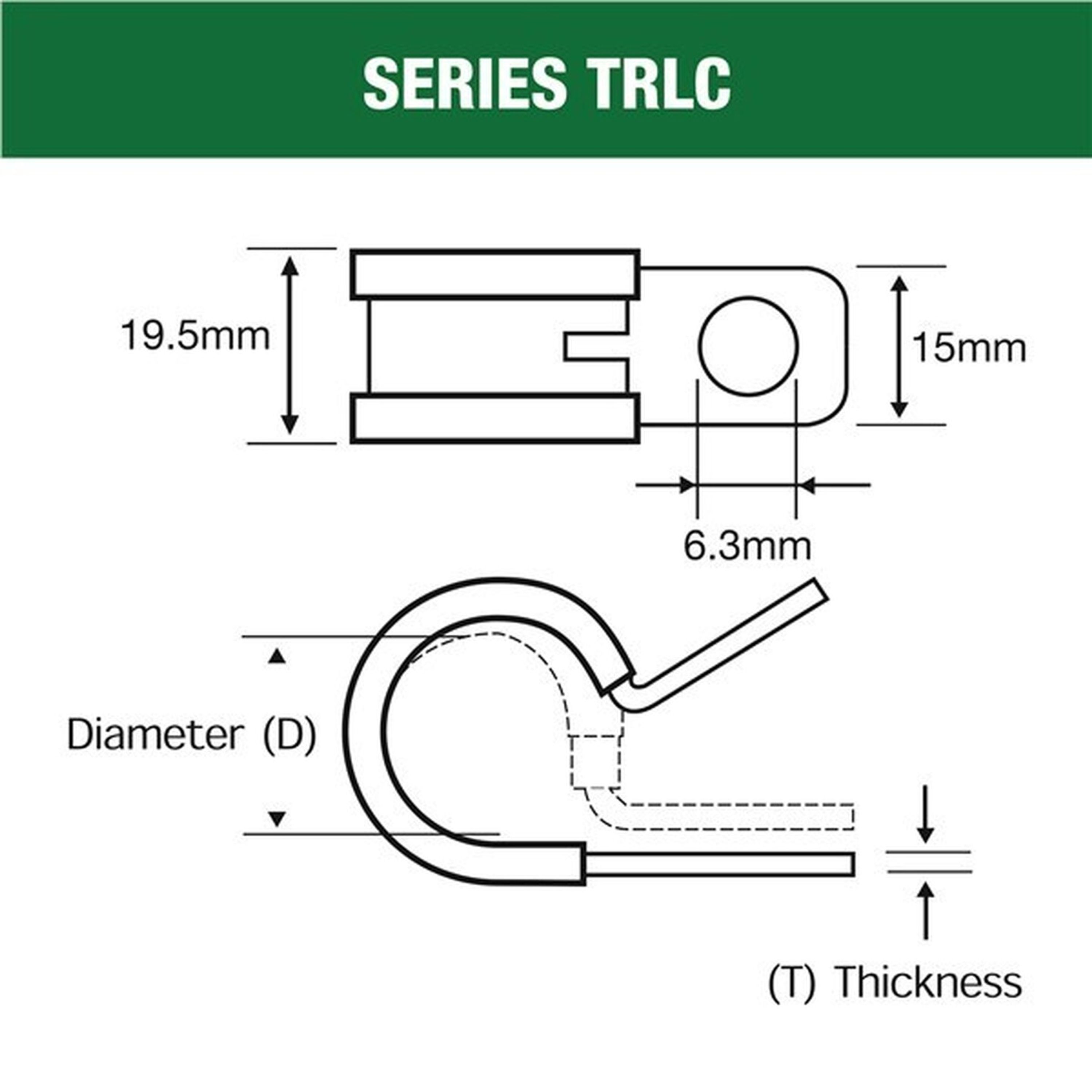Stainless Steel P Clamp 8mm - 10 Pack