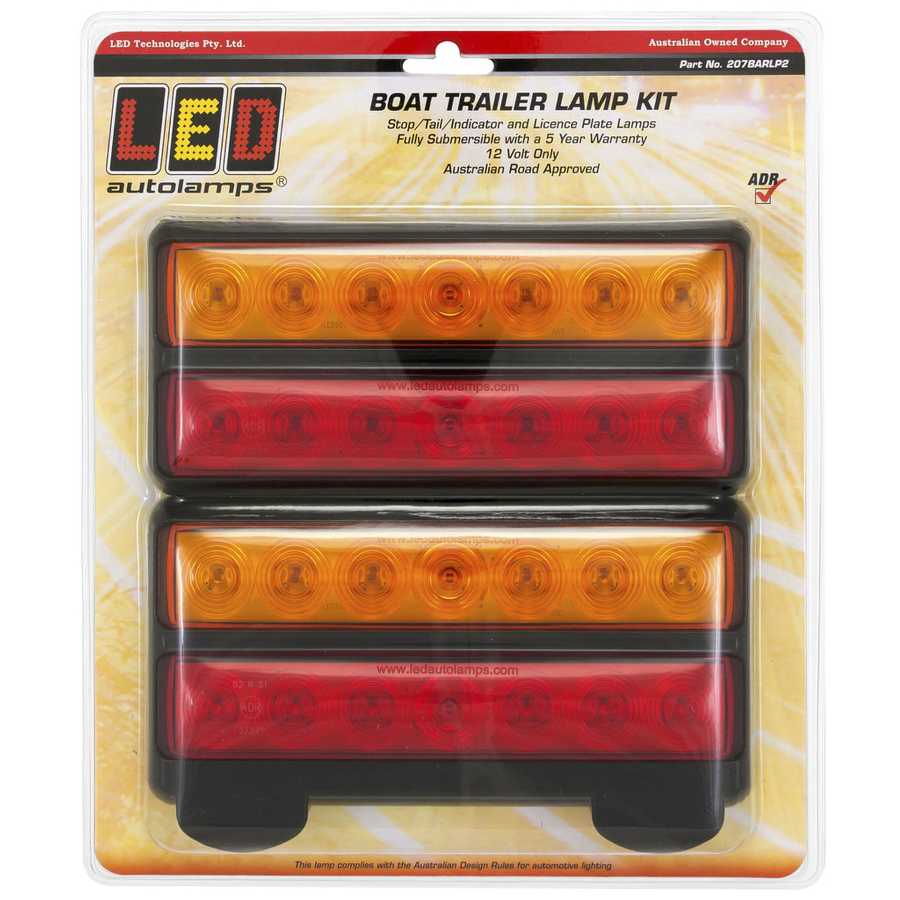 Extra Large Stop/Tail/Turn Light Sets - Combo Set Number Plate Light 200(L) x 93(W)mm