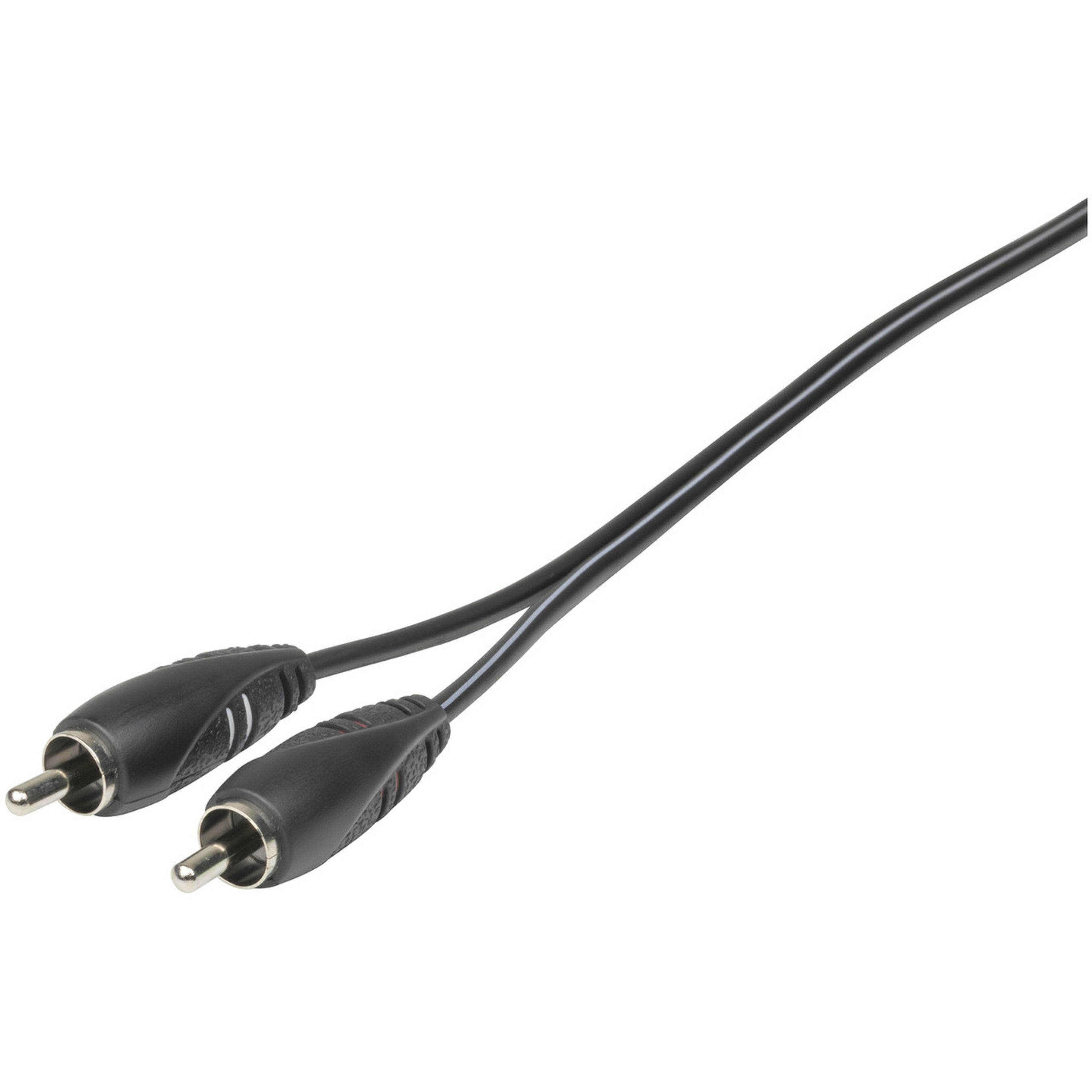 2 x RCA Plugs with Piggyback Sockets to 2 x RCA Plugs - 1.5m