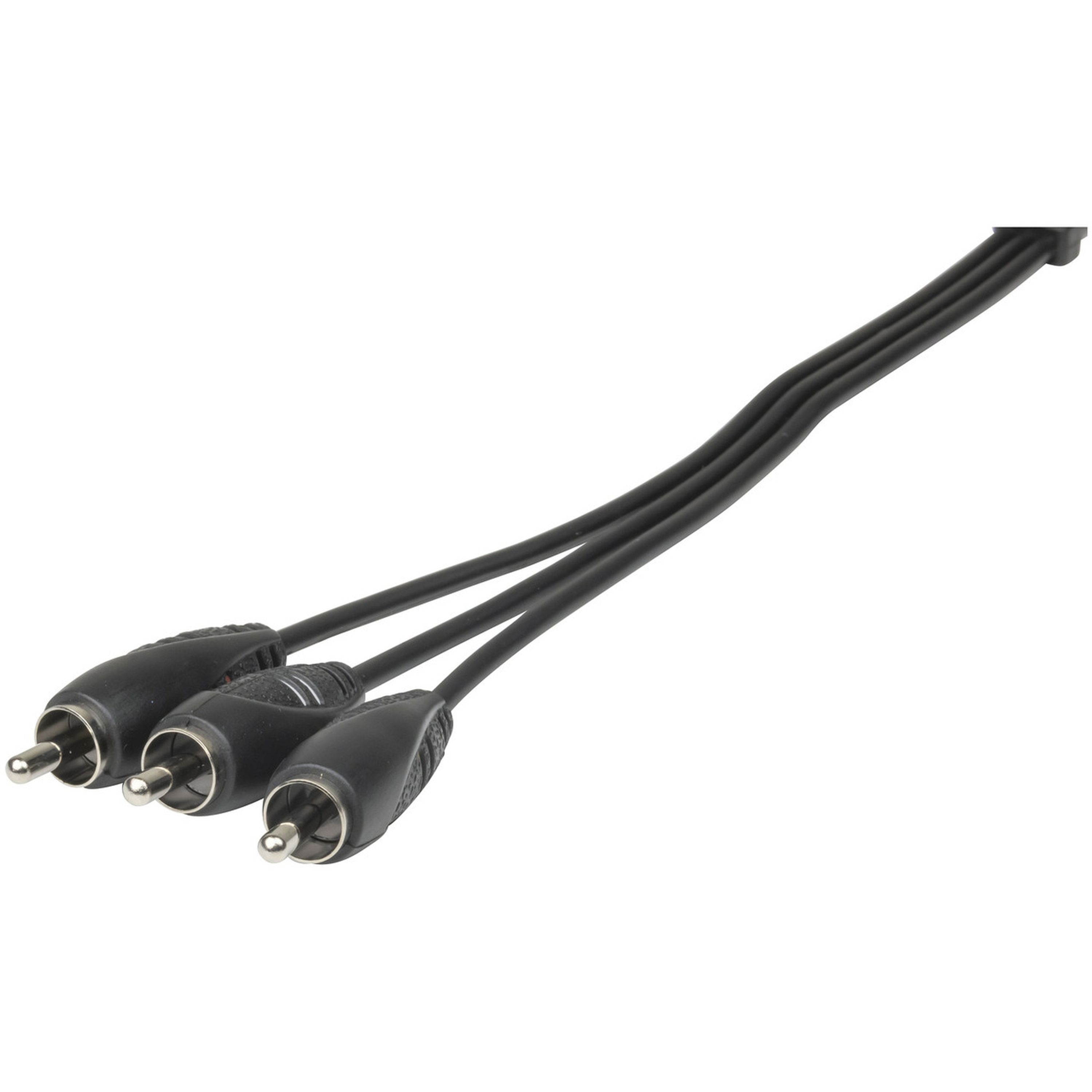 3 x RCA Piggyback Plugs to 3 RCA Plugs - 1.5m