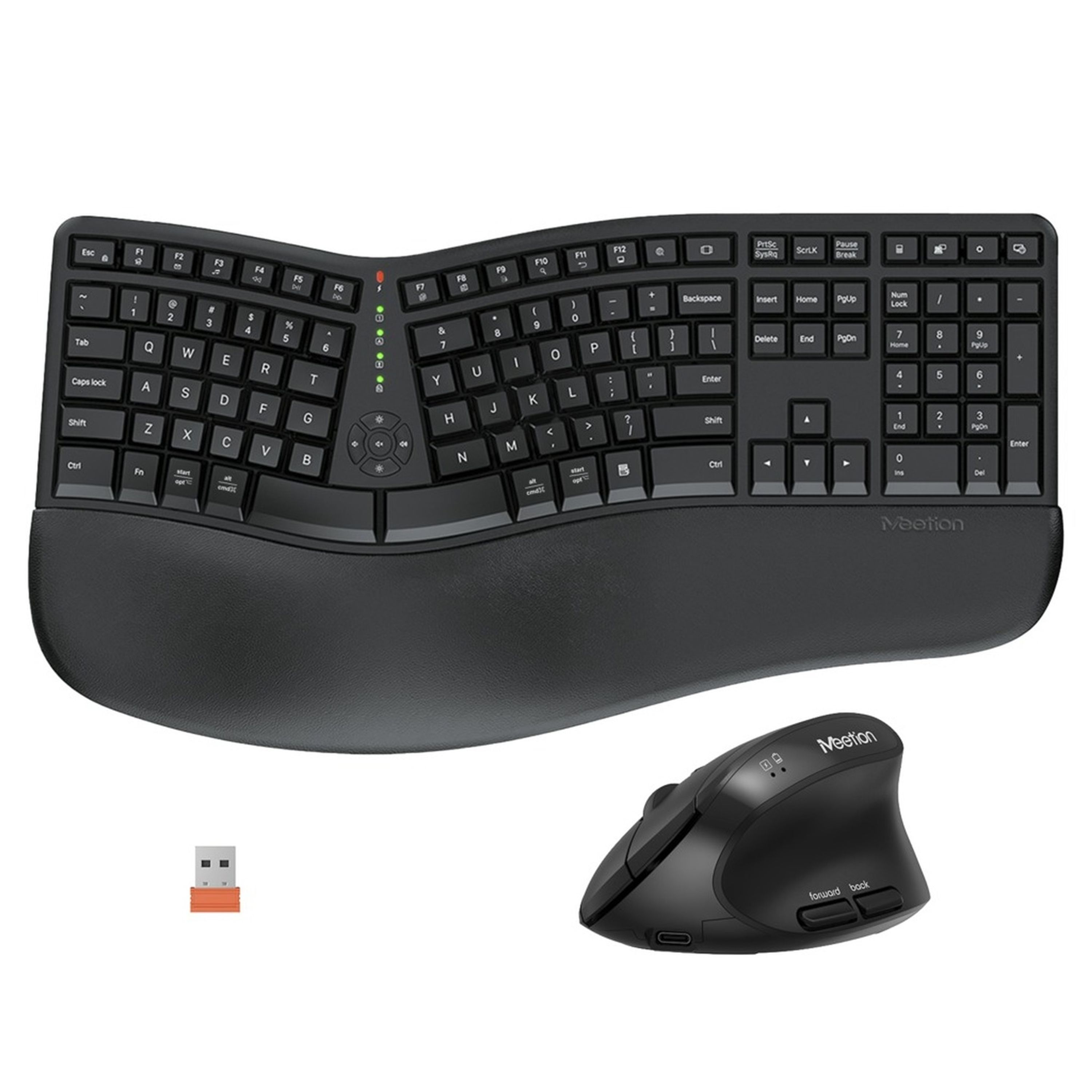 Meetion Ergonomic Wireless Wave Keyboard and Vertical Mouse Combo 