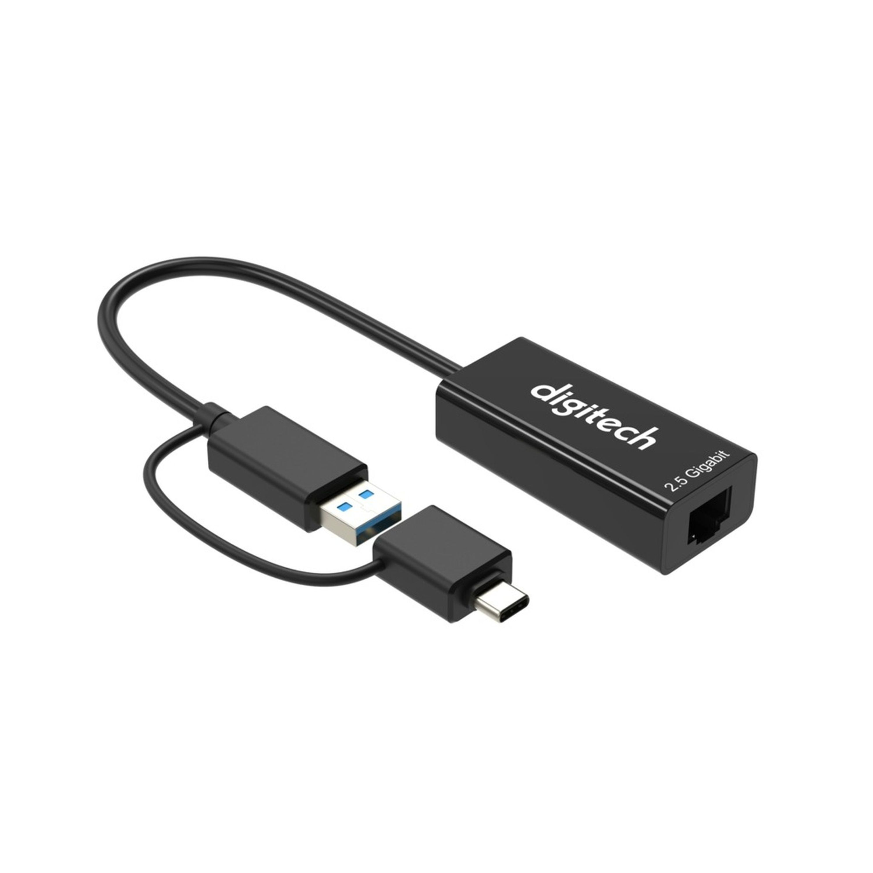 USB 3.0 or USB-C with USB-C male to USB 3.0 female adapter to RJ45 2500Mbps Adapter