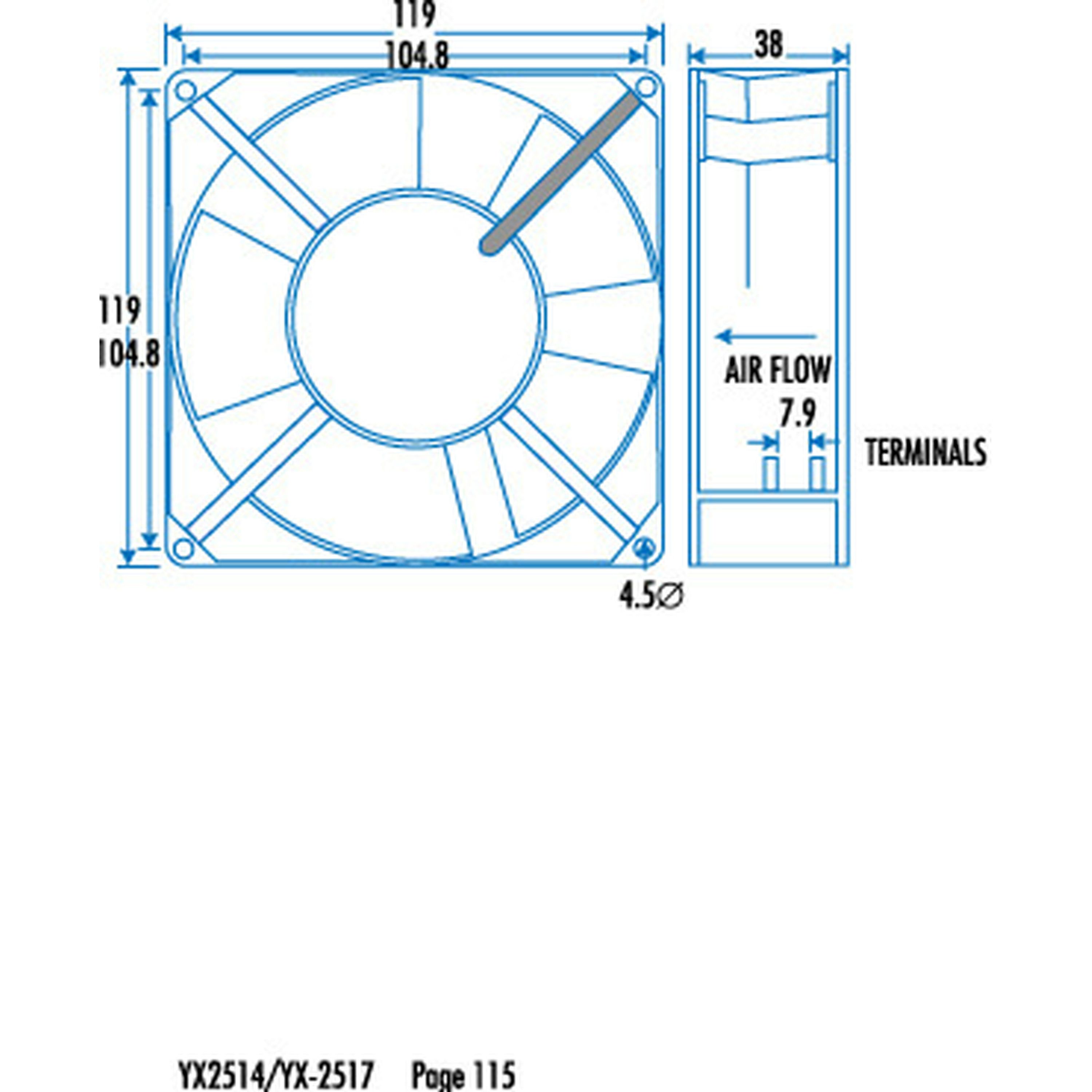 120mm 240V Standard Fan