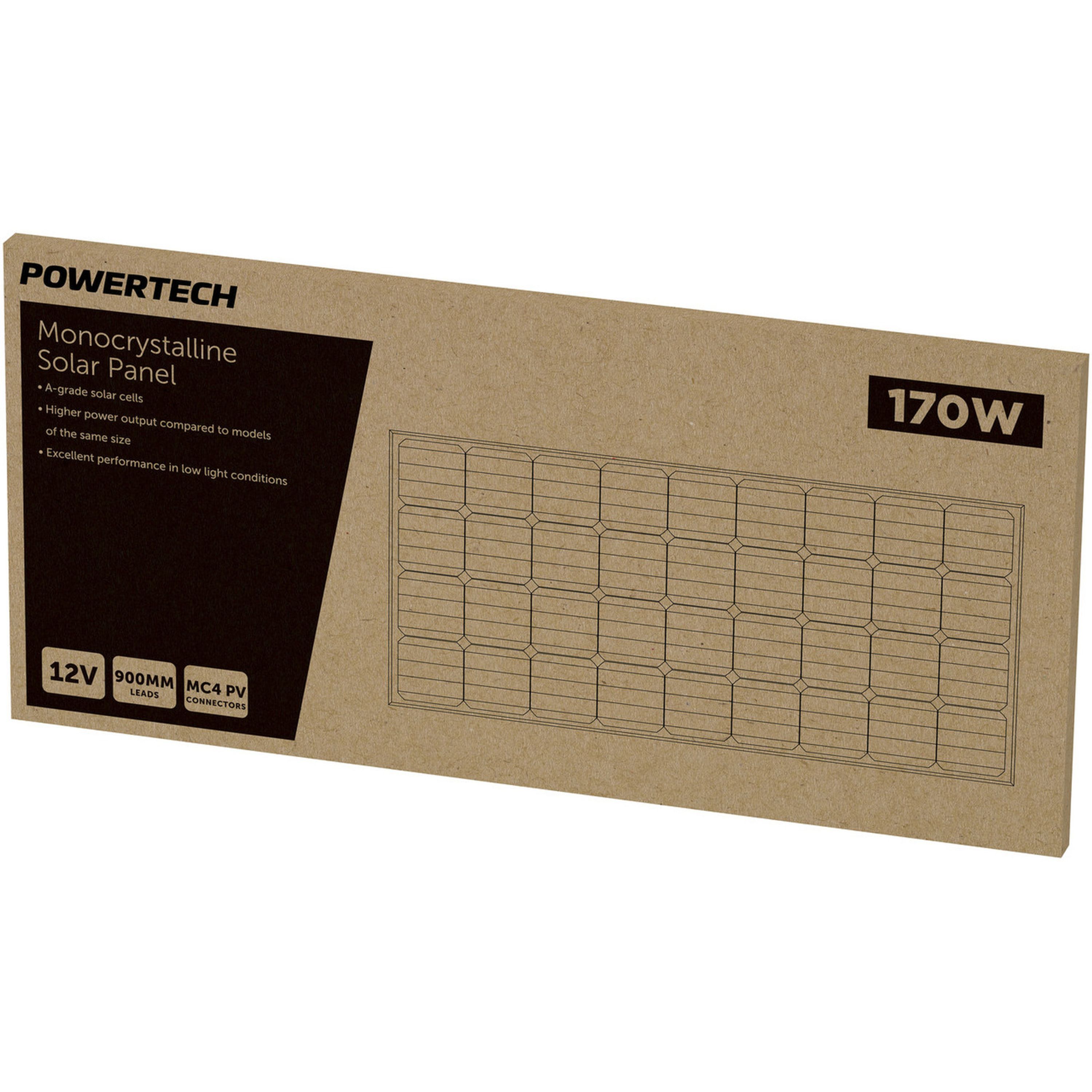 12V 170W Monocrystalline Solar Panel